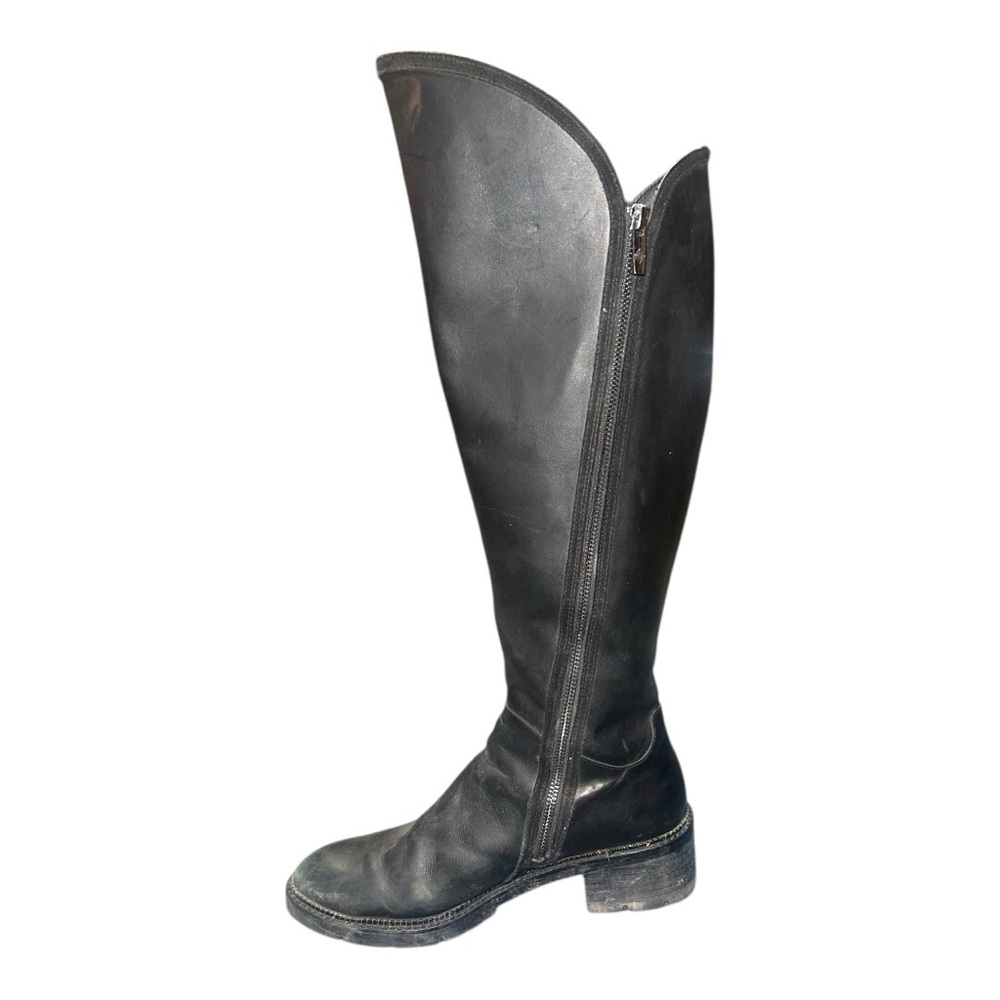 Donald Pliner Soffie Black Leather Over The Knee Tall Boots Womens 9.5M Lug Sole - Picture 5 of 9